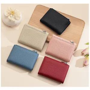 소가죽 리치 무늬 일본식 3단 지갑
