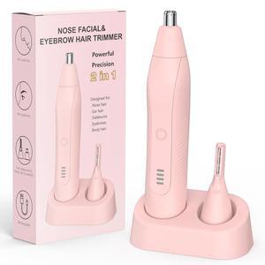 세토니아 코 헤어 트리머 및 눈썹 트리머, 귀수염 헤어라인용 충전식 전문 무통 면도기, 금속 트리밍 도구 1개 중 2개