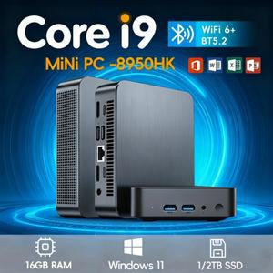 미니 소형 PC 윈도우 11 인텔 코어 i9 8950HK/N5095A 16GB 램 1TB SSD 와이파이 6 BT5.2 4K HD 게이밍 사무