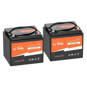 LiTime 24V25Ah 인산철 리튬이온배터리 2개 묶음 2C 하이레이트 방전 1280W 부하 전력 50A 계속 전류 640Wh 전력량 BMS에 의한 다중 보호 소형 경량 LiFePO4 농업용기기, 전동공구, 전동휠체어, 캠핑카, 차박, 차량