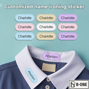 사용자 정의 수 놓은 이름 스티커 라벨 방수 맞춤형 어린이 Sewable 태그 의류 가방 어린이를위한 수건 아