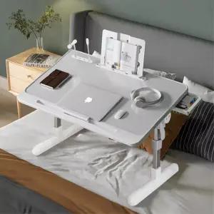 OYEAH 다용도 접이식 베드 테이블 침실 테이블 높이 조절 각도 조절 + USB 포트 + 램프 팬 + 캐비닛 서랍