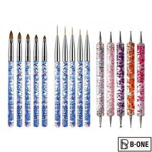 Uv 젤 매니큐어 브러쉬, 아크릴 네일 및 기타 도구를 포함한 15pcs 아트 세트