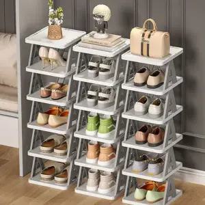 좁은 신발장 모듈형 틈새 현관 5단 신발장 수납 다단 조립 플라스틱 다용도 수납함 정리함 조립형 정리대