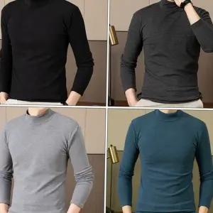 남성 반목티 티셔츠 도톰 목폴라 기모 남자 폴라티 티셔츠 겨울 내의