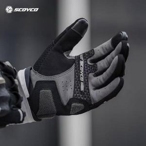 SCOYCO 여름 바이크 오토바이 타기 장갑 남성 통근 전체 손가락 기사 레이싱 장비 보호 안티 레슬링