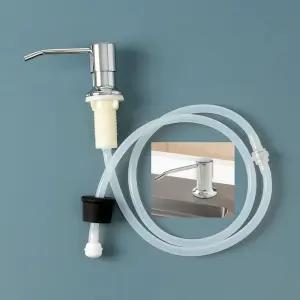 (1m 실버) 세제통 바로연결 싱크대 디스펜서 세제펌프/주방/세제/용기/소분/씽크대/리필/매립형/싱크다