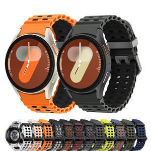 갤럭시 워치 7 44mm 40mm용 마린 밴드 스트랩, 틈새 없는 스포츠 실리콘 팔찌, FE/6 4 클래식/5 Pro 호환