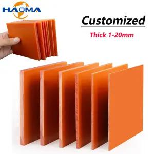 호환  주황색 빨간 베이클라이트 판 절연체 페놀 수지 널 베이클라이트 장 절연제와 고열 저항 1mm-20mm