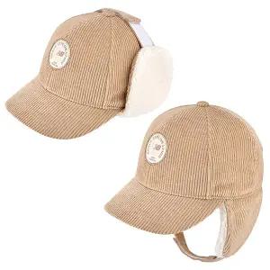 국내매장판 뉴발란스 키즈모자 코듀로이 귀달이캡 NK8BCF305U-BEIGE P2512 방한모자