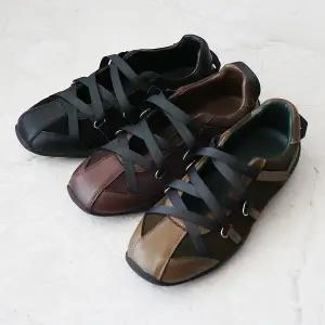 [원더슈즈](천안아산점)천연소가죽 발레리니 컴포트 쿠션 미끄럼방지 밴딩 플랫 스니커즈 2CM B-0005