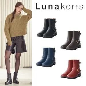 고퀄리티 프리미엄 천연양가죽 [루나코어스] 천연 양가죽 버클 스트랩 미들부츠