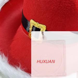 1개 패션 산타클로스 파티 크리스마스 야광 카우보이 모자 서부 스타일 재즈 여성 챙 빨간 펠트 카우걸 넓은 남성용