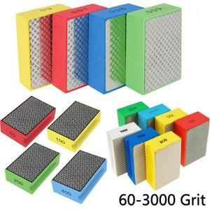 다이아몬드 핸드 폴리싱 패드 60-3000 그릿 샌딩 블록 폼 백킹 (타일 유리 석재 석 화강암 세라믹 금속 습