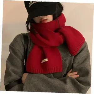여성 니트 머플러 빨간색 목도리 겨울 방한용품 데일리 캐주얼 패션소품 보온 액세서리