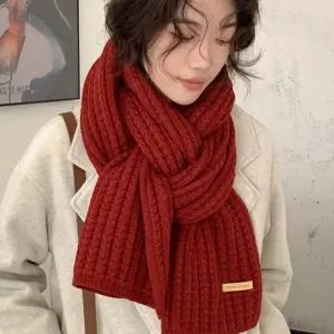 부드러운 니트 목도리 울 골지 머플러 겨울 컬러 여성 데일리