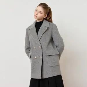 [케네스레이디][BYLYNN]울캐시 더블버튼 하프자켓 EWCJOL0200
