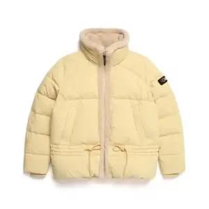 [내셔널지오그래픽](대전신세계)W 플리스 배색 숏기장 구스 다운 점퍼 N224WDW080