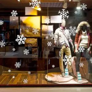 겨울 눈송이 눈꽃셋트 크리스마스 포인트스티커/큰눈꽃/대형창문/백화점/쇼핑몰/쇼윈도/빅윈도우