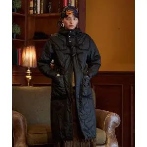 매장정품 PENFIELD 퀼팅 후드 더플 코트 블랙_FR3WC81U