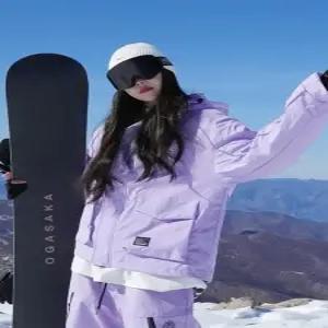 빅사이즈 스키복 5xl 방수 상하의 세트 패딩 남녀공용 퍼플