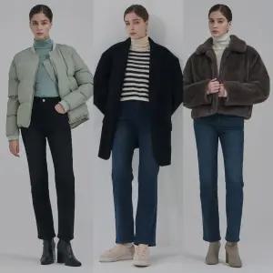 뱅뱅 여성 25F/W 라이크라 겨울 본딩 데님 3종