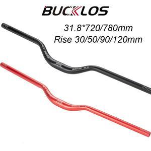 BUCKLOS 31.8mm 자전거 핸들 바 알루미늄 합금 DH XC MTB 라이저 30/50/90/120MM 라이즈 720/780mm 사이클