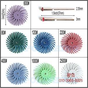 34개 1인치 라디얼 브리슬 디스크 키트 연마 브러시 2.35mm 샹크 디테일 폴리싱 휠 드레멜 로터리 툴 액세