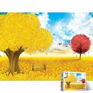 직소퍼즐 1000피스 황금 나무 일러스트 조각 하늘 풍경