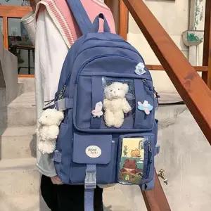 [피커]인형 키링포함 대학생가방 포켓 여성 백팩 책가방