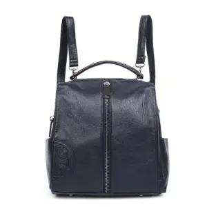 [피커]숄더백 가죽 빈티지 지퍼 가방 할머니백팩 네이비
