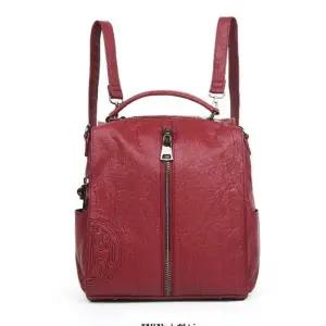 [피커]토트 숄더백 가죽 빈티지 지퍼 가방 와인 50대백팩