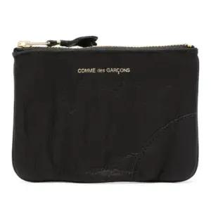 엠보스드 로고 가죽 지퍼 카드지갑 SA8100WW BLACK