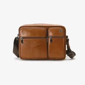 남성 중년 직장인 소가죽 크로스백 DA-BA-AV1013-브라운