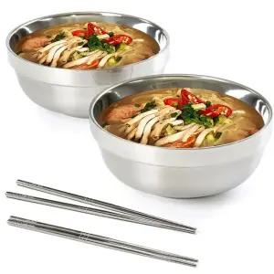 올비아 스텐 이중 면기 18cm 2P + 젓가락 2벌