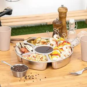 칸막이 스텐 찬합 4호 피크닉도시락 식판 나눔반찬통