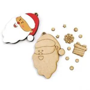 ( )우드공예 MDF DIY 크리스마스 마라카스 쉐이커 산타 키링 열개