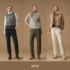 [ATTS] 장기모 패딩팬츠 3종 , 여성