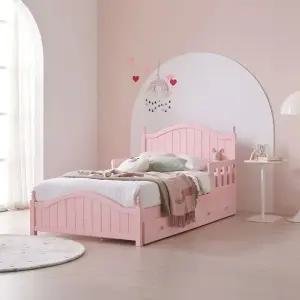 상일리베가구 루이즈 공주 원목 수납 침대 S(본넬매트리스)