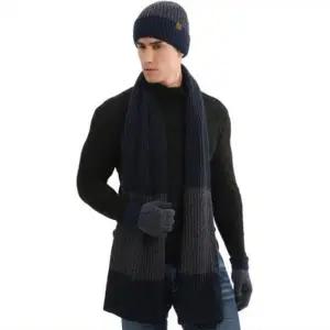 남성 니트 겨울 벙거지 목도리 장갑 비니 세트 방한모자 겨울모자 남성 넥워머 귀마개모자 남자 등산모자