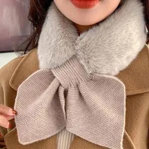 겨울 머플러 니트 퍼 리본 귀여운 목돌이 여자 선물 뽀글이 겨울 여자목도리 넥워머 밍크목도리
