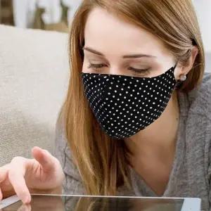 겨울 고급 3D 블랙 면 천 검정 패션 포근한 마스크 따뜻한 방한대 마스크_23898521