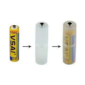 편한생활연구소 건전지 배터리 밧데리 변환기 전환 소켓 케이스 알뜰 홀더 투명 AAA to AA