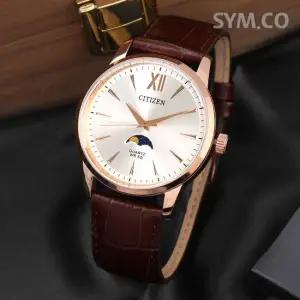 시티즌 AK5003-05A 문페이즈 클래식 라운드 캐쥬얼정장 남자 가죽 시계 d