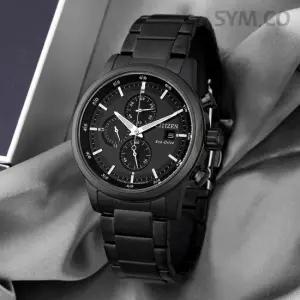 시티즌 CA0615-59E 에코드라이브 크로노그래피 올블랙 캐쥬얼정장 남자 메탈 시계 d