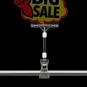 10개1세트 쇼클립 집게 아크릴 POP 투명 쇼카드 와블러 관절 테이블 클립 가격표 메모 꽂이 홀더 마트용품