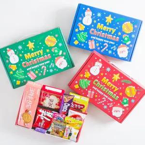 크리스마스 행복 가득 산타 선물상자 간식 가득 손잡이 상자 12종 학교 단체 행사 교회 선물세트