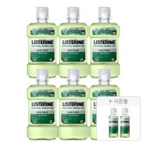 리스테린 그린티 마일드, 250ml, 6개 + 증정(리스테린 쿨민트, 100ml, 2개)