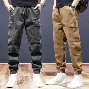 남자 가을 카고 조거 작업복 바지 와이드 밴딩 팬츠 근무복 GN1015