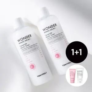 [2개] 원더 세라마이드 모찌 토너 500ml(+팩투폼20ml,크림30ml)